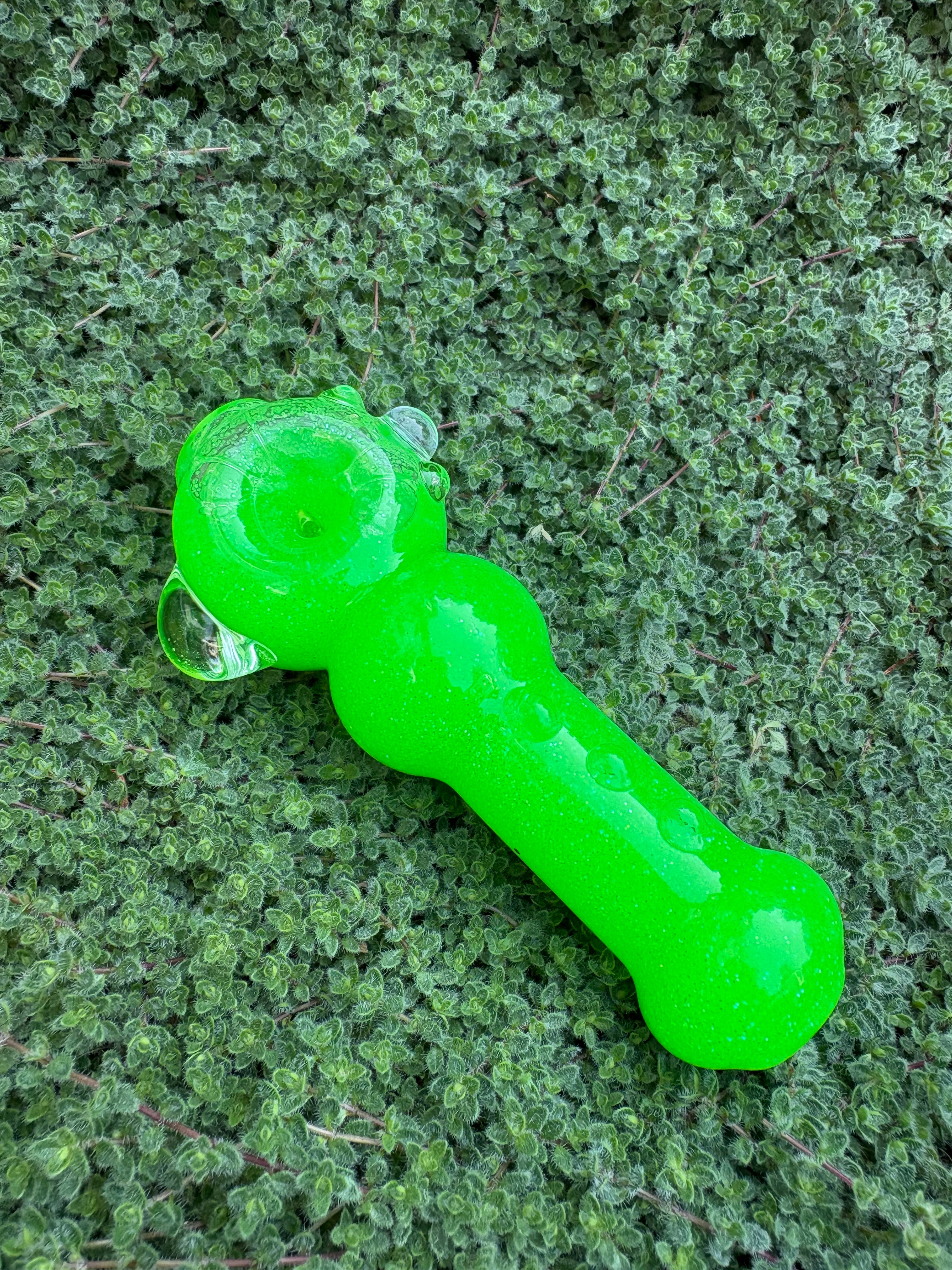 Neon Green Dolphin Glitter Pipe