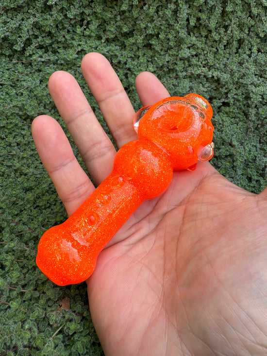 Neon Orange Dolphin Glitter Pipe