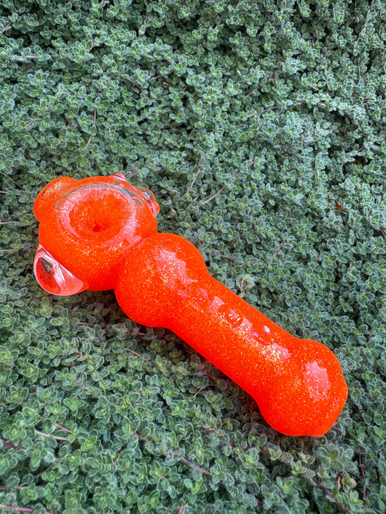 Neon Orange Dolphin Glitter Pipe