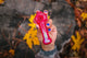 Collectable Glitter Pipe: Liquid Filled & Freezable -Strawberry Cough Sparkle Stingray Glass Piece