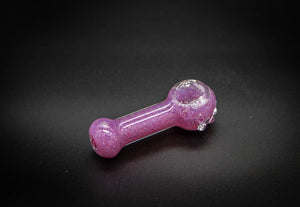 Collectable Glitter Pipe: Liquid Filled & Freezable -Grape Ape Sparkle Stingray Glass Piece