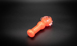 Collectable Glitter Pipe: Liquid Filled & Freezable -Neon Orange Sparkle Dolphin Glass Piece
