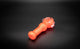 Collectable Glitter Pipe: Liquid Filled & Freezable -Neon Orange Sparkle Dolphin Glass Piece