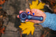 Collectable Glitter Pipe: Liquid Filled & Freezable -Fire Sparkle Dolphin Glass Piece