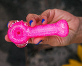 GLASS LAB Neon Pink Stingray Glitter Neon Pink Pipe - Hi Tide Glass Works