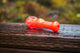 Collectable Glitter Pipe: Liquid Filled & Freezable -Neon Orange Sparkle Dolphin Glass Piece