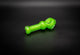 Collectable Glitter Pipe: Liquid Filled & Freezable -Neon Green Sparkle Dolphin Glass Piece