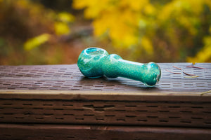 Collectable Glitter Pipe: Liquid Filled & Freezable -Platinum Sparkle Dolphin Glass Piece