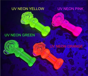 Collectable Glitter Pipe: Liquid Filled & Freezable -Neon Green Sparkle Dolphin Glass Piece